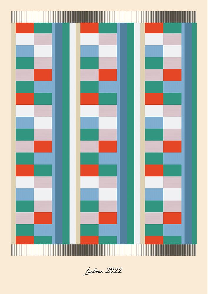 Female Bauhaus Quilt art print by Emma Make for $57.95 CAD