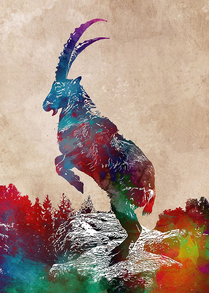Capricorn animal 2 art print by Justyna Jaszke for $57.95 CAD