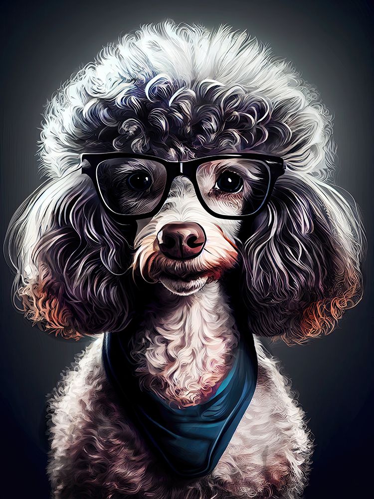 Dog hipster 4 art print by Justyna Jaszke for $57.95 CAD