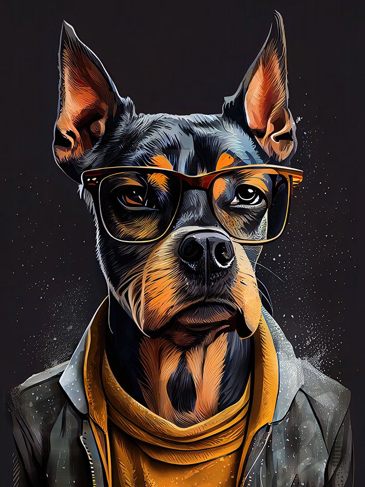 Dog hipster 1 art print by Justyna Jaszke for $57.95 CAD