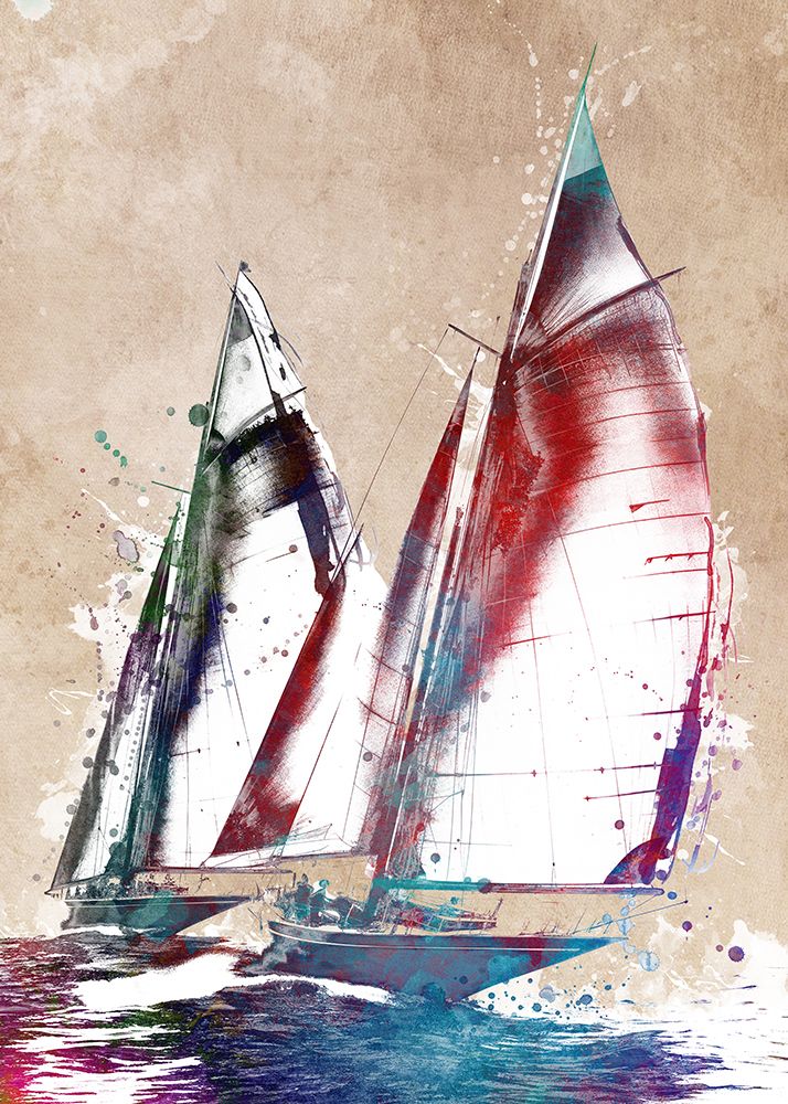 Sailing sport art 4 art print by Justyna Jaszke for $57.95 CAD