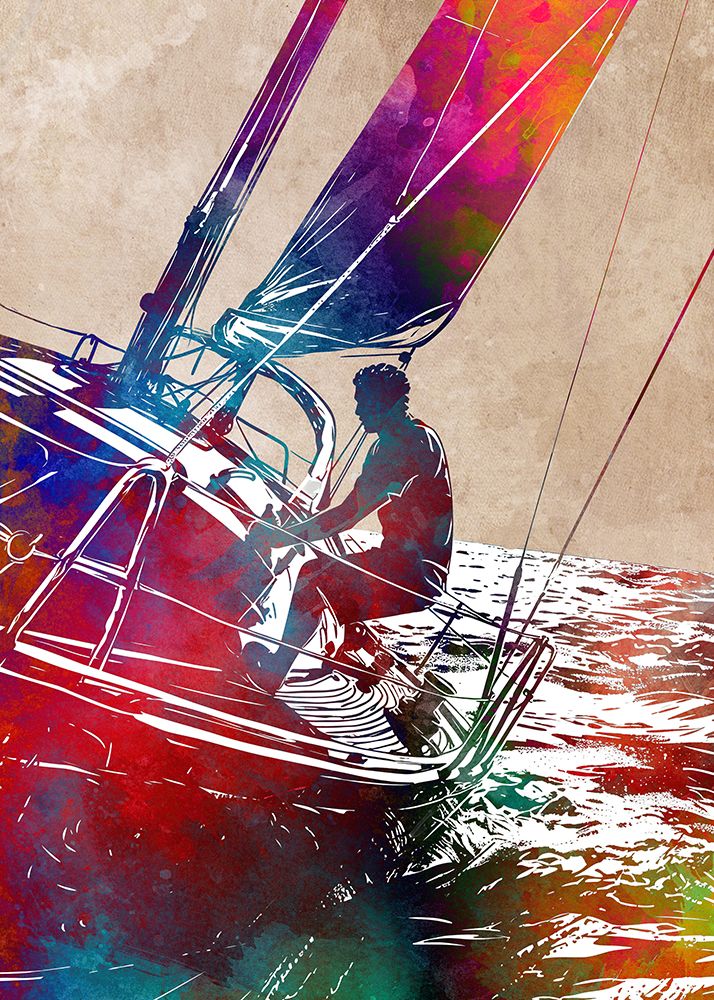 Sailing sport art 3 art print by Justyna Jaszke for $57.95 CAD