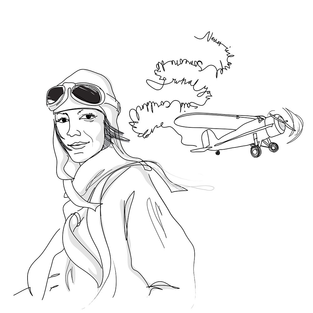 Amelia Earhart Black and White art print by Christina Heitmann for $57.95 CAD