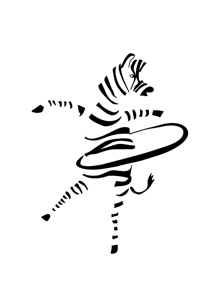 Hula Hoop Zebra art print by Christina Heitmann for $57.95 CAD