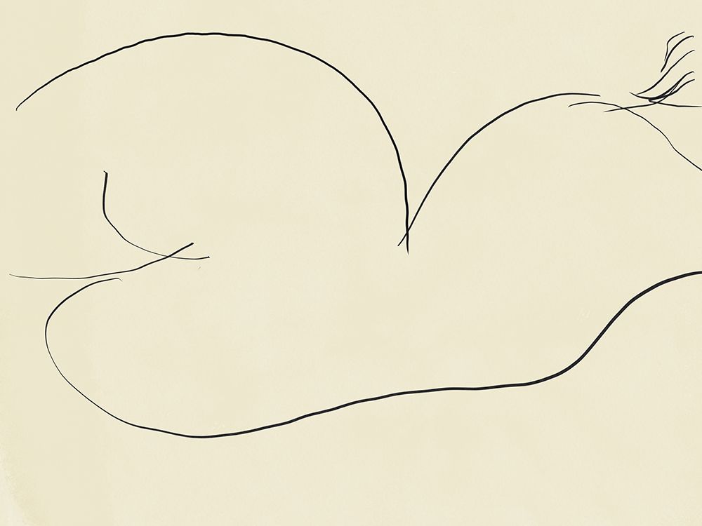 Minimal line art reclining nude art print by Little Dean for $57.95 CAD