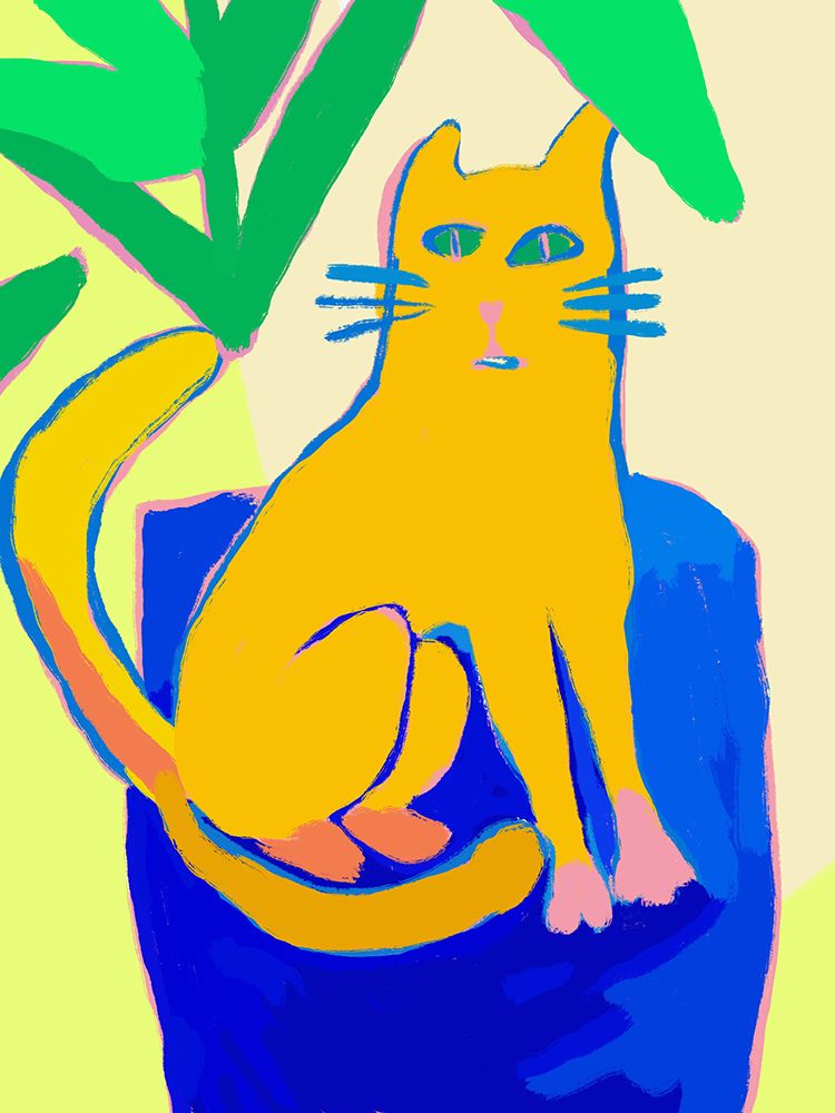 Cat under the sun light art print by Little Dean for $57.95 CAD