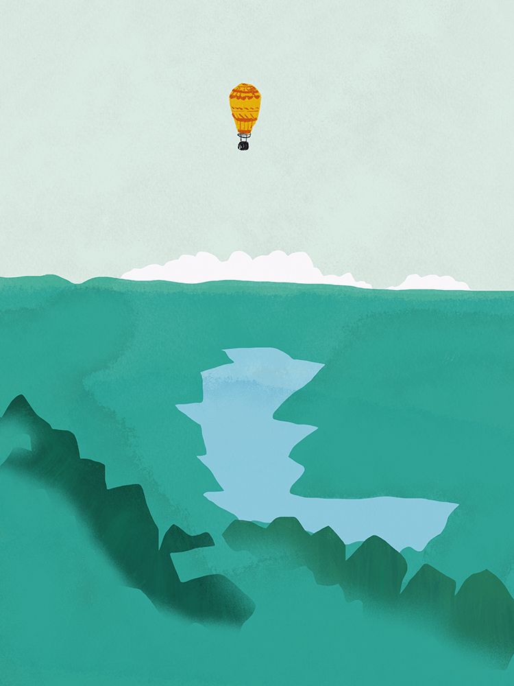 Hot Air balloon wanderlust art print by Little Dean for $57.95 CAD