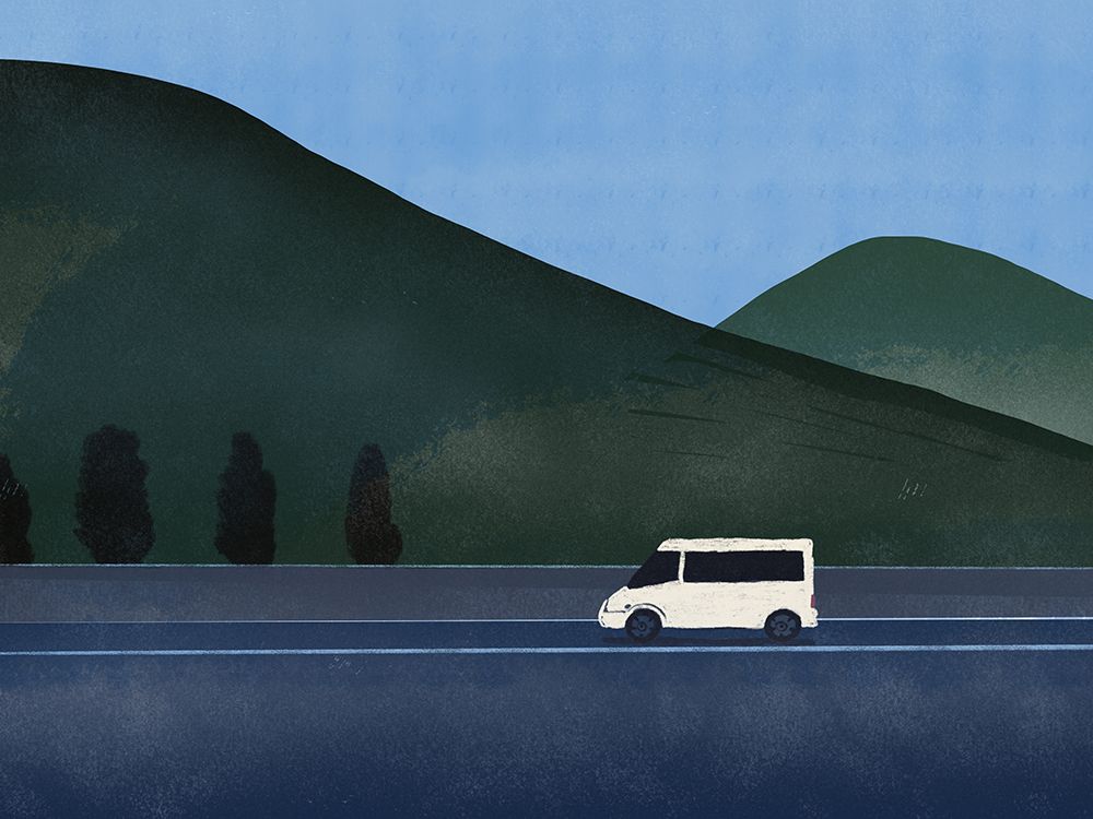 White Mini Van art print by Little Dean for $57.95 CAD