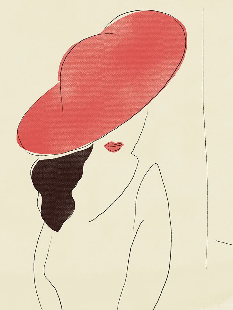 Red hat Lady art print by Little Dean for $57.95 CAD