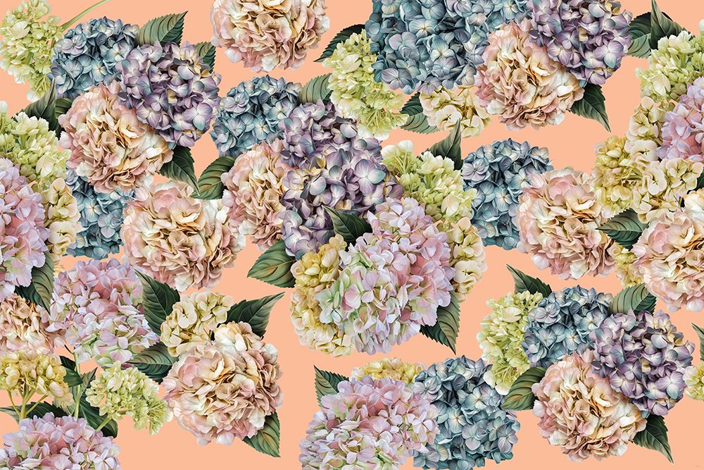 Hydrangeas_Peach Fuzz art print by Sue Skellern for $57.95 CAD