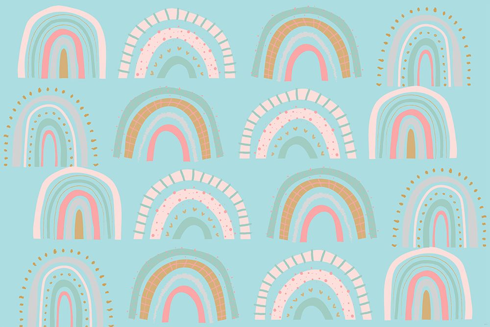 Rainbows_Teal art print by Sue Skellern for $57.95 CAD