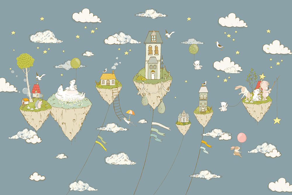Floating Islands_NightBlue art print by Sue Skellern for $57.95 CAD