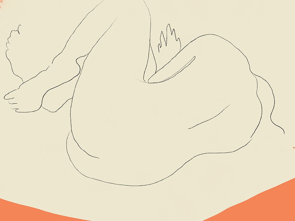 Sleeping nude drawing art print by Little Dean for $57.95 CAD
