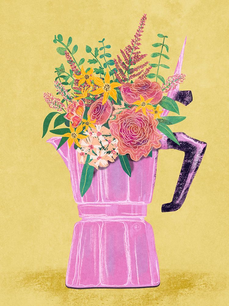 Espresso Maker with Flowers art print by Raissa Oltmanns for $57.95 CAD