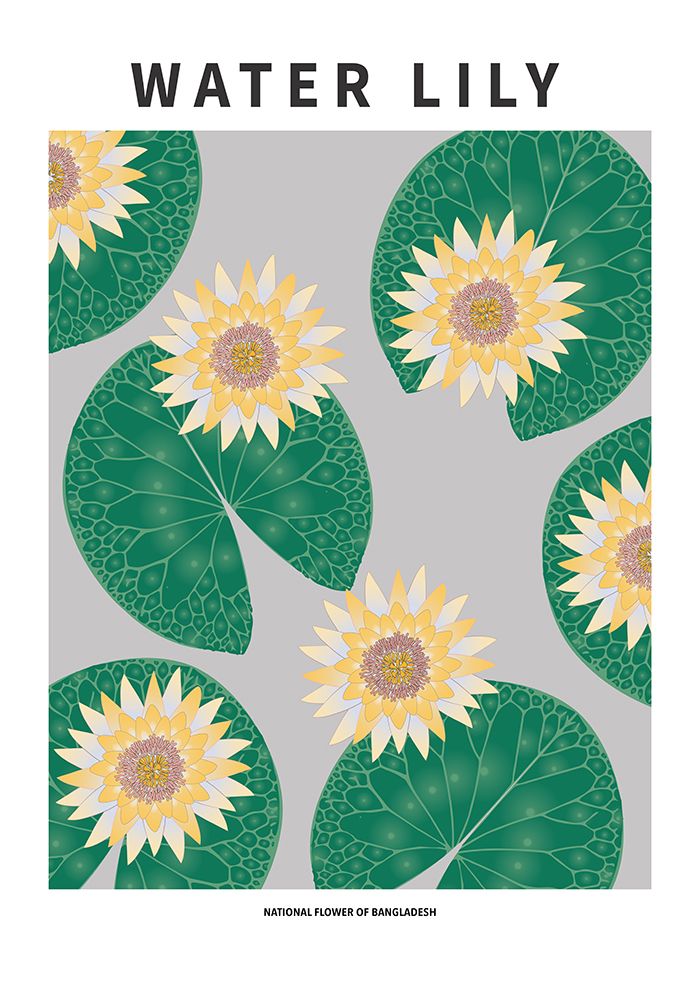 Water lily - National flower of Bangladesh art print by Paperago for $57.95 CAD
