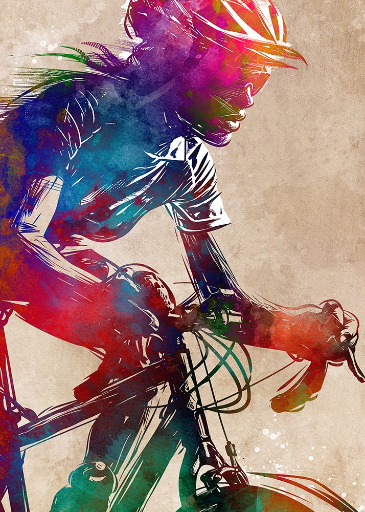 Sport cycling art art print by Justyna Jaszke for $57.95 CAD