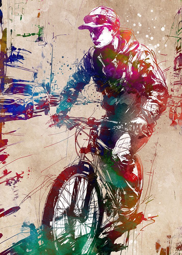 Sport cycling art art print by Justyna Jaszke for $57.95 CAD