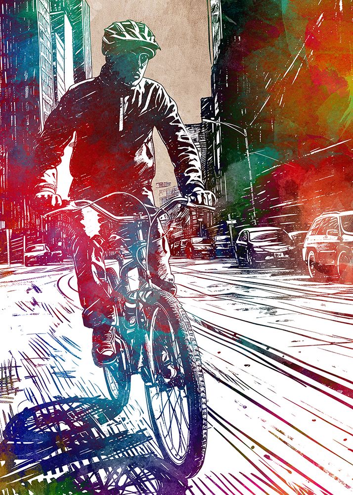 Sport cycling art art print by Justyna Jaszke for $57.95 CAD
