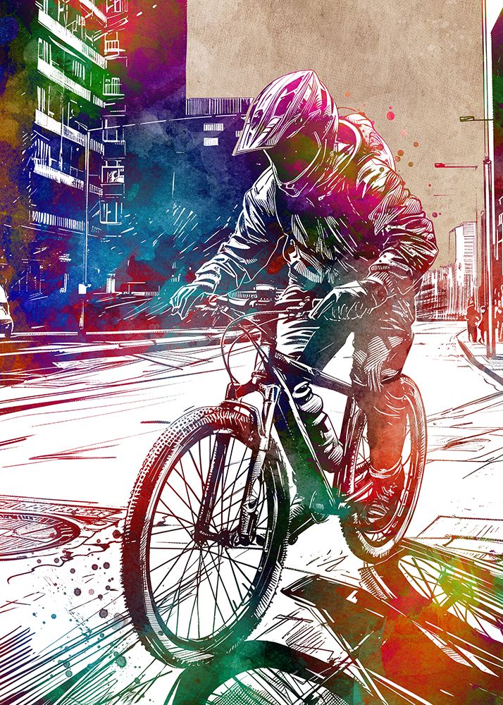 Sport cycling art art print by Justyna Jaszke for $57.95 CAD