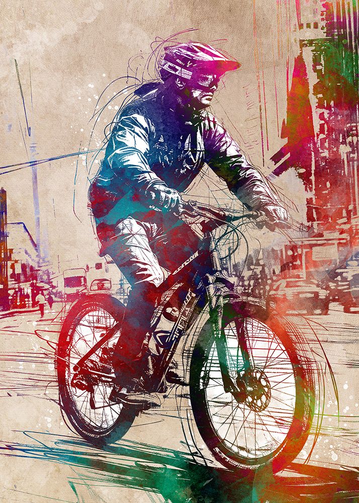 Sport cycling art art print by Justyna Jaszke for $57.95 CAD