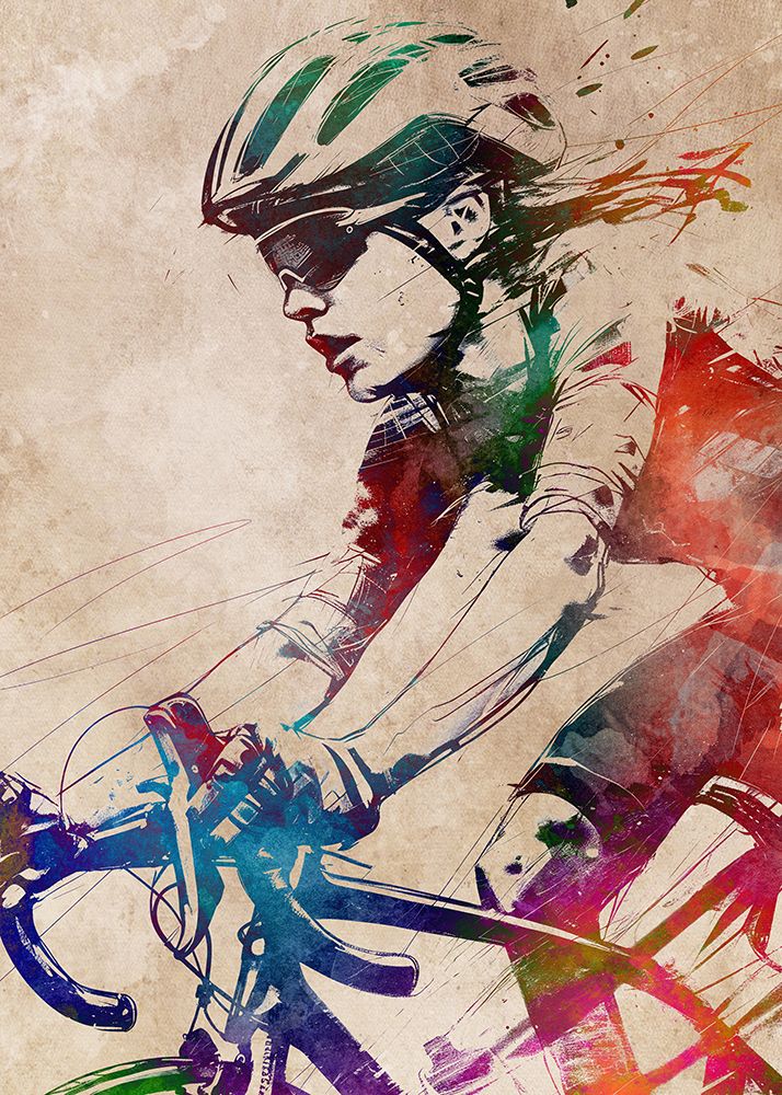 Sport cycling art art print by Justyna Jaszke for $57.95 CAD