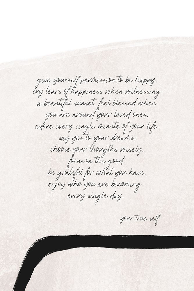 Give Yourself Permission To Be Happy art print by uplusmestudio for $57.95 CAD