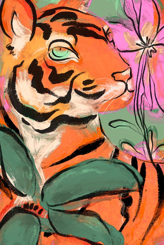 Tigerinjungleno2 art print by Treechild for $57.95 CAD