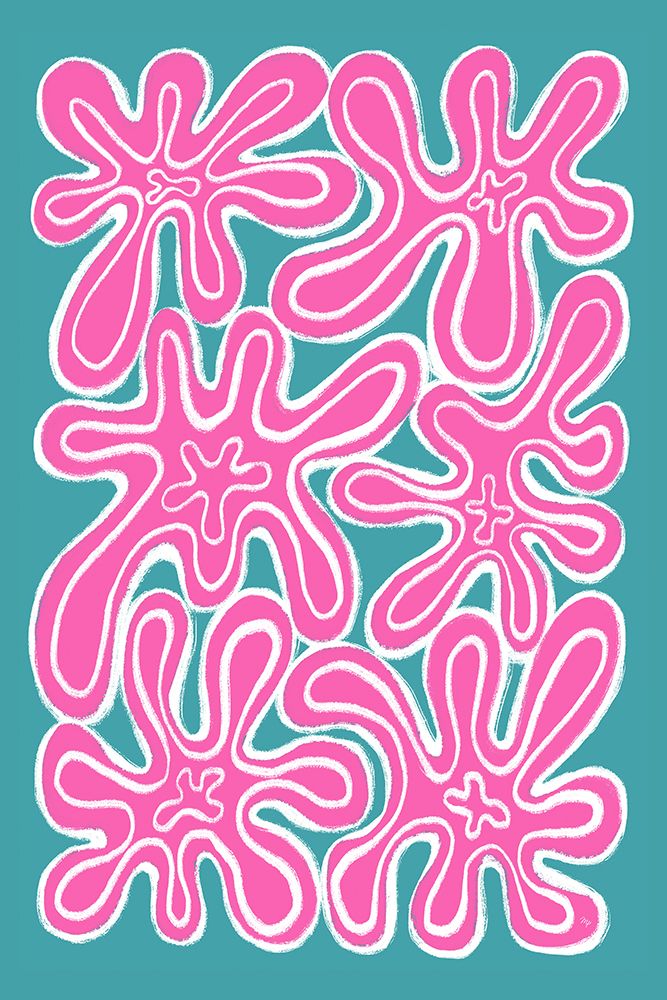 Abstract Pink Blooms art print by Martina for $57.95 CAD