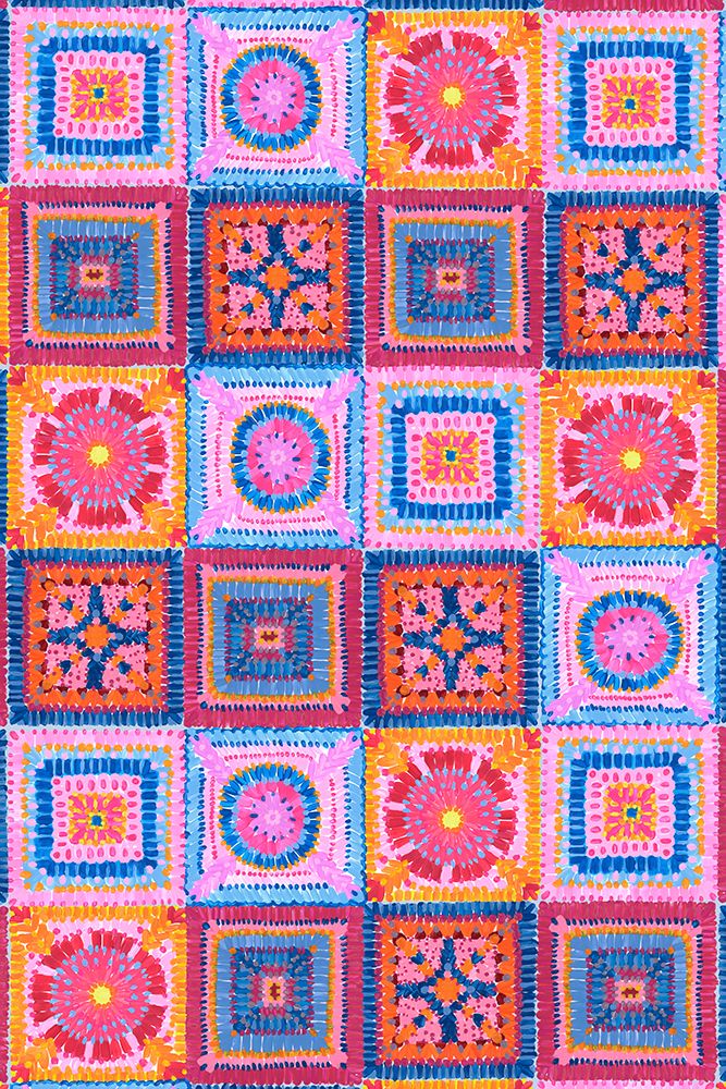 Granny squares blanket art print by Rosana Laiz Blursbyai for $57.95 CAD