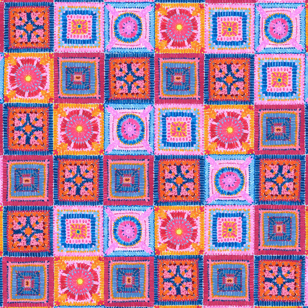 Granny squares blanket art print by Rosana Laiz Blursbyai for $57.95 CAD