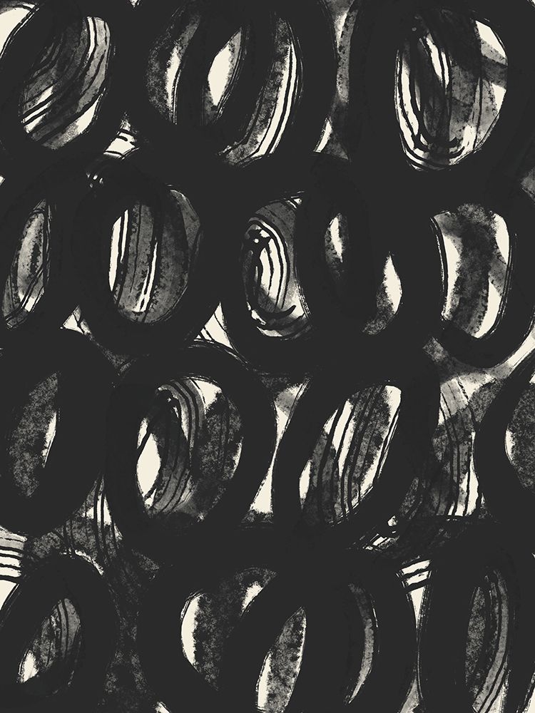 Black abstract brush scribble art print by Little Dean for $57.95 CAD