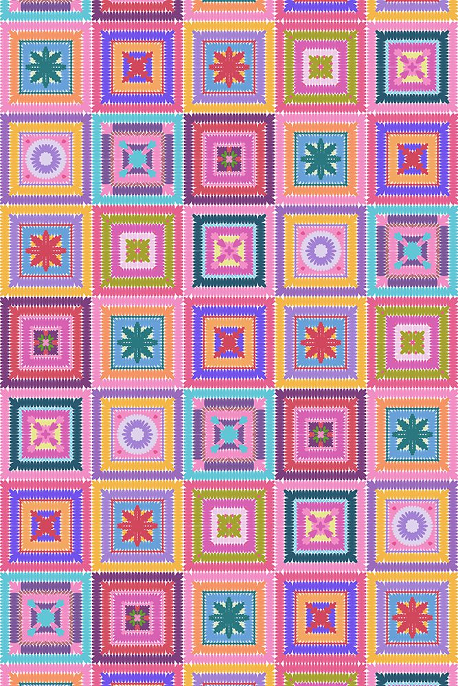 Colorful digital grandma squares I art print by Rosana Laiz Blursbyai for $57.95 CAD