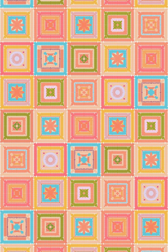 Colorful digital grandma squares III art print by Rosana Laiz Blursbyai for $57.95 CAD