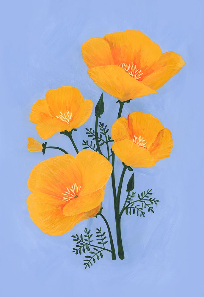 Bouquet of orange California poppies art print by Rosana Laiz Blursbyai for $57.95 CAD