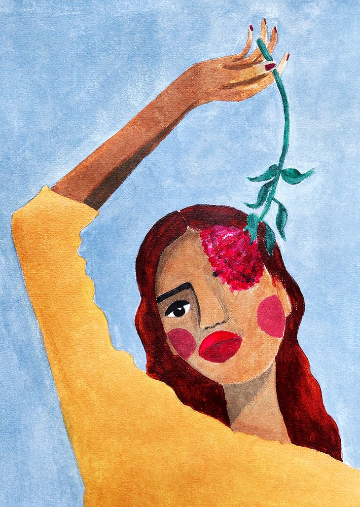 Magda with flower art print by Raissa Oltmanns for $57.95 CAD