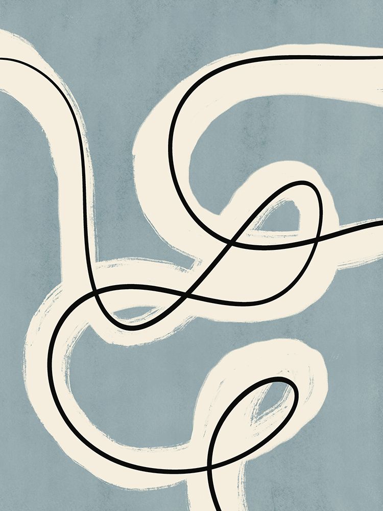 Minimalist line art in blue grey art print by Little Dean for $57.95 CAD