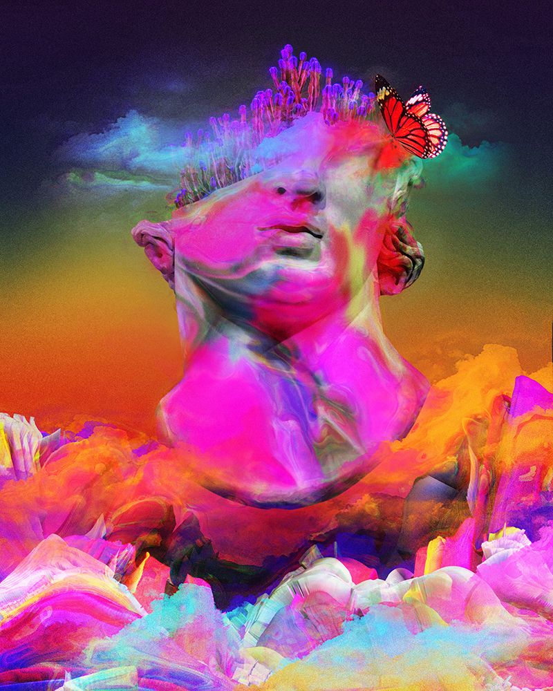 The half-head of youth art print by Halit Benli for $57.95 CAD