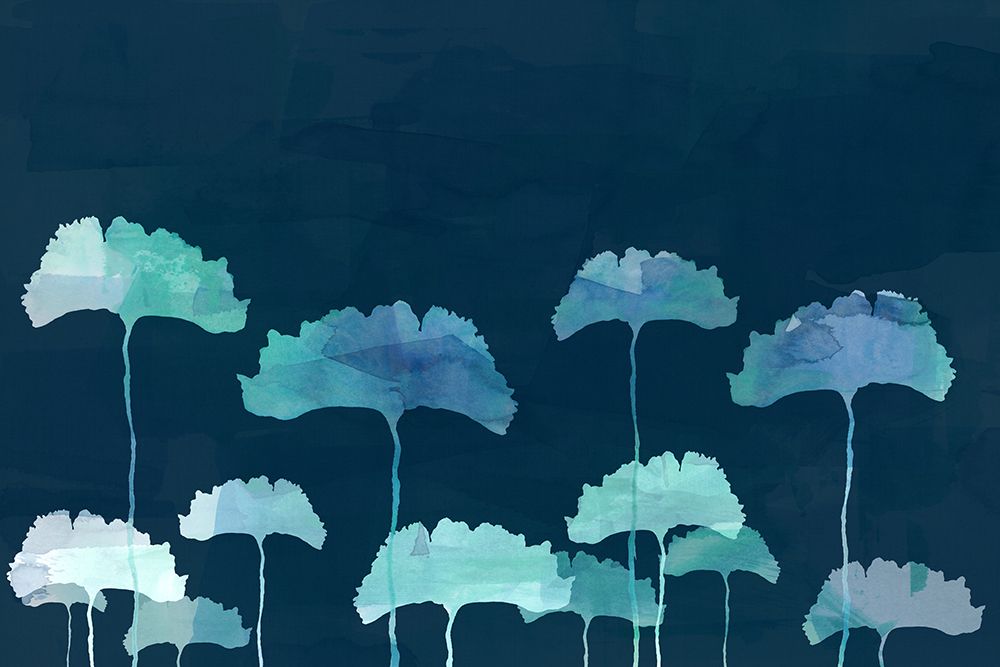 Blue Flowers Silhouette art print by cartissi for $57.95 CAD
