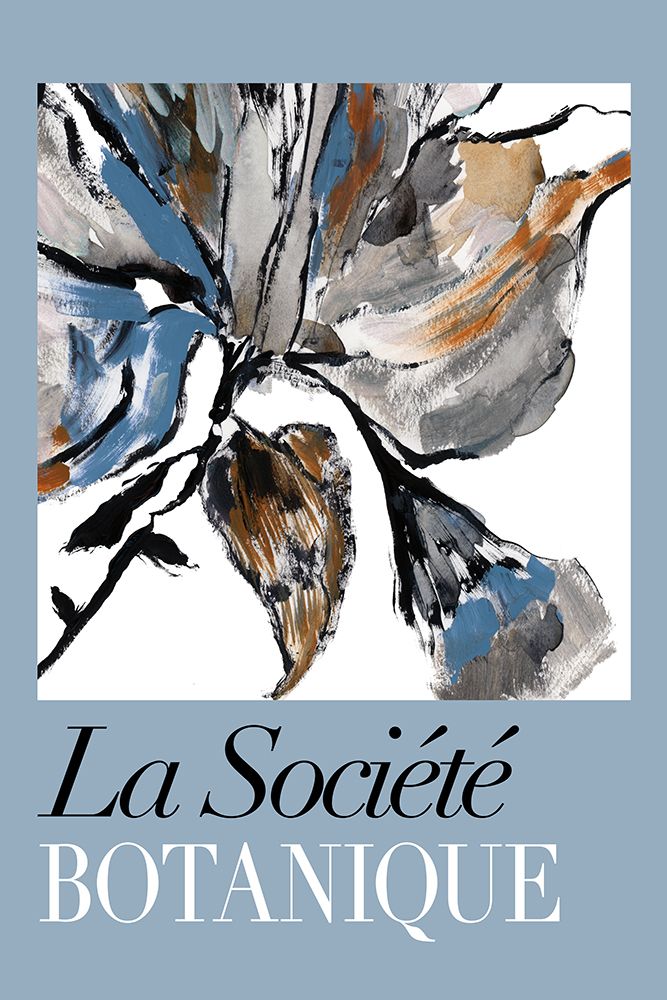 Blue Grey Abstract Bloom art print by cartissi for $57.95 CAD