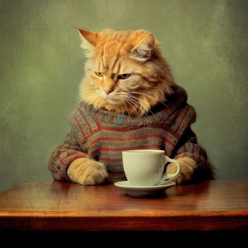Caffeine Cats (3) art print by Justyna Jaszke for $57.95 CAD