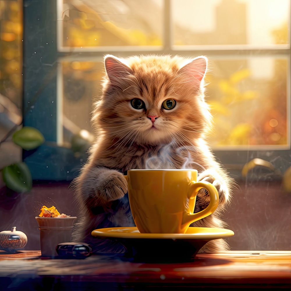 Caffeine Cats (4) art print by Justyna Jaszke for $57.95 CAD