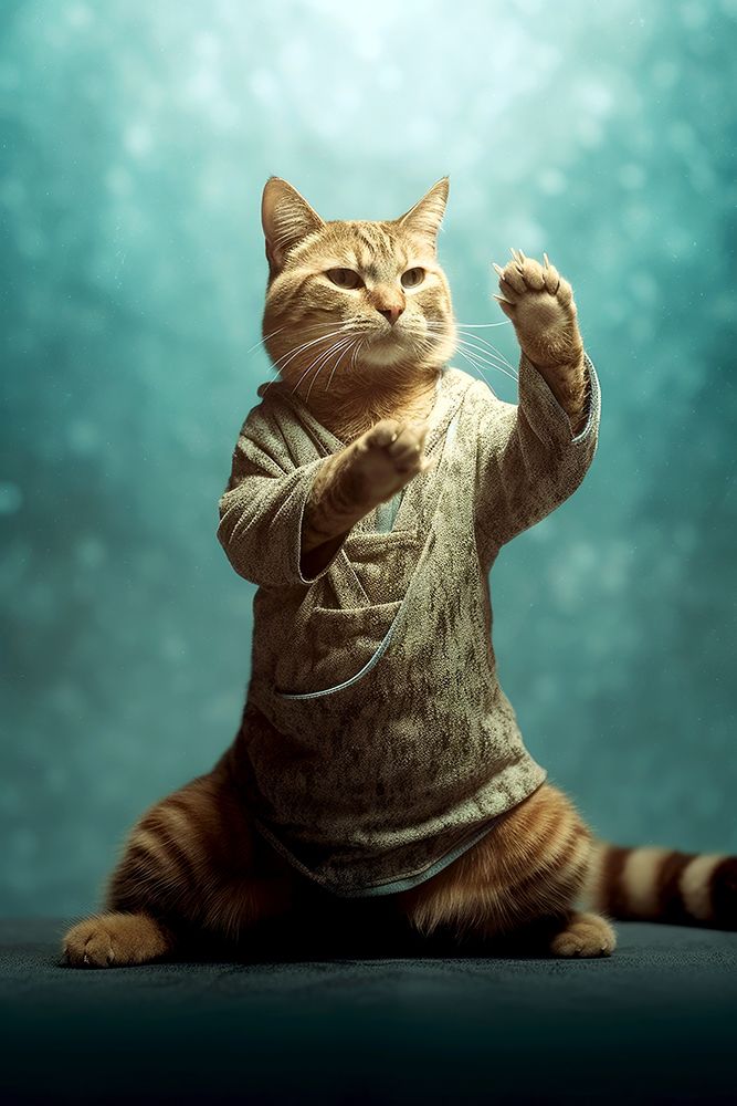 Cat yoga 4 art print by Justyna Jaszke for $57.95 CAD