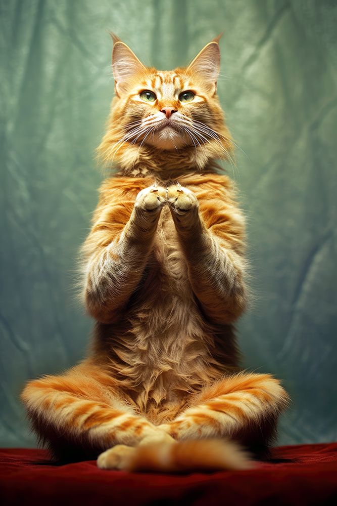 Cat yoga 5 art print by Justyna Jaszke for $57.95 CAD