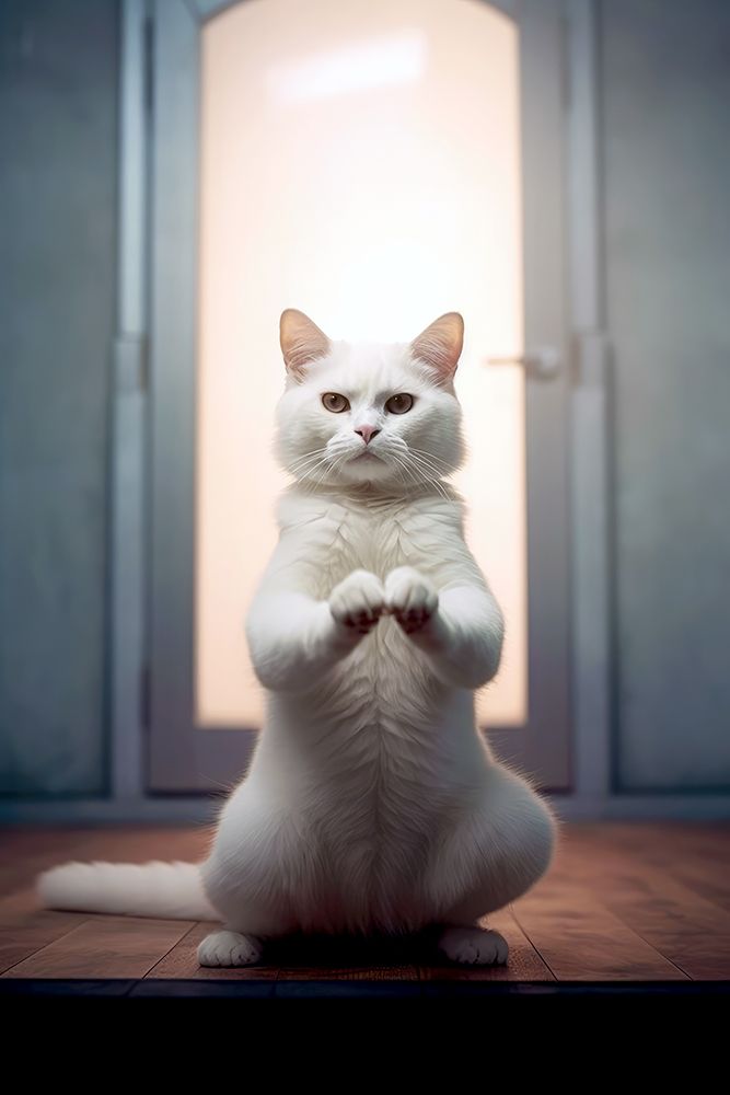 Cat yoga 9 art print by Justyna Jaszke for $57.95 CAD