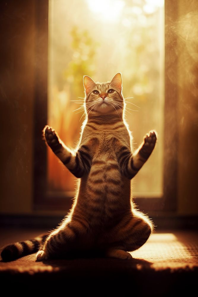 Cat yoga 10 art print by Justyna Jaszke for $57.95 CAD