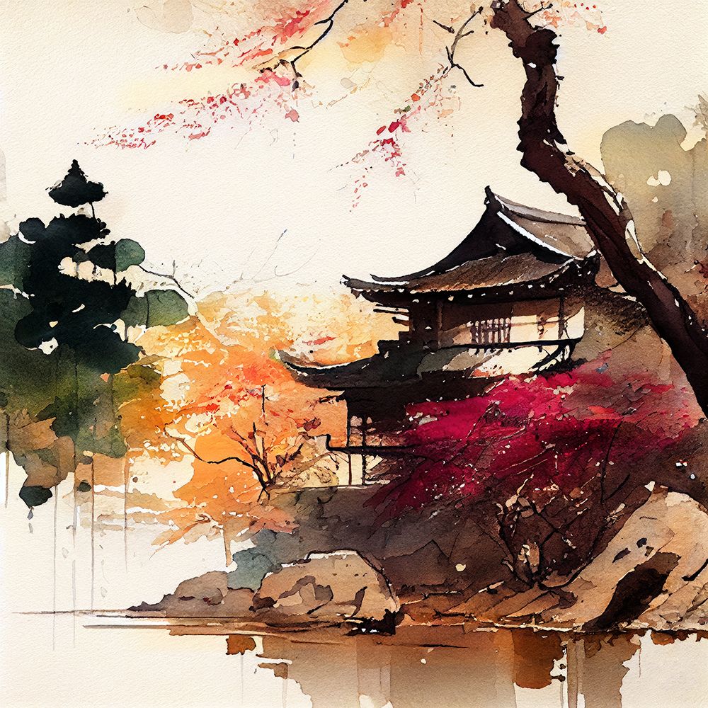 Japan World Watercolor Painting (1) art print by Justyna Jaszke for $57.95 CAD