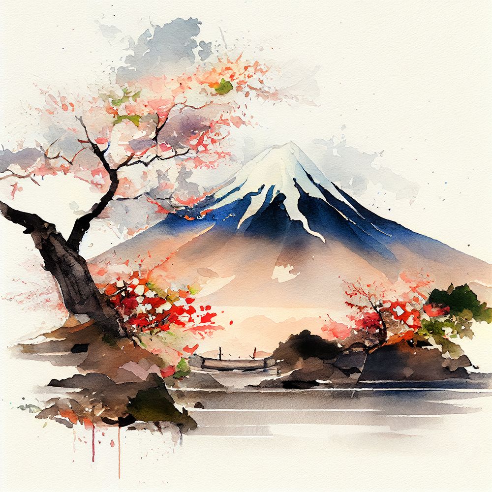 Japan World Watercolor Painting (2) art print by Justyna Jaszke for $57.95 CAD