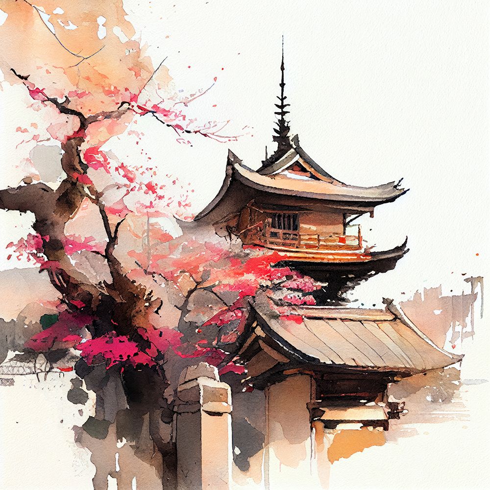 Japan World Watercolor Painting (8) art print by Justyna Jaszke for $57.95 CAD