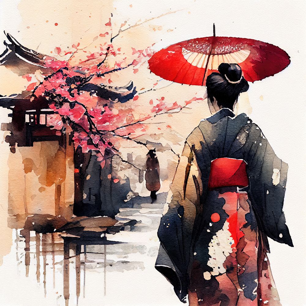 Japan World Watercolor Painting (9) art print by Justyna Jaszke for $57.95 CAD