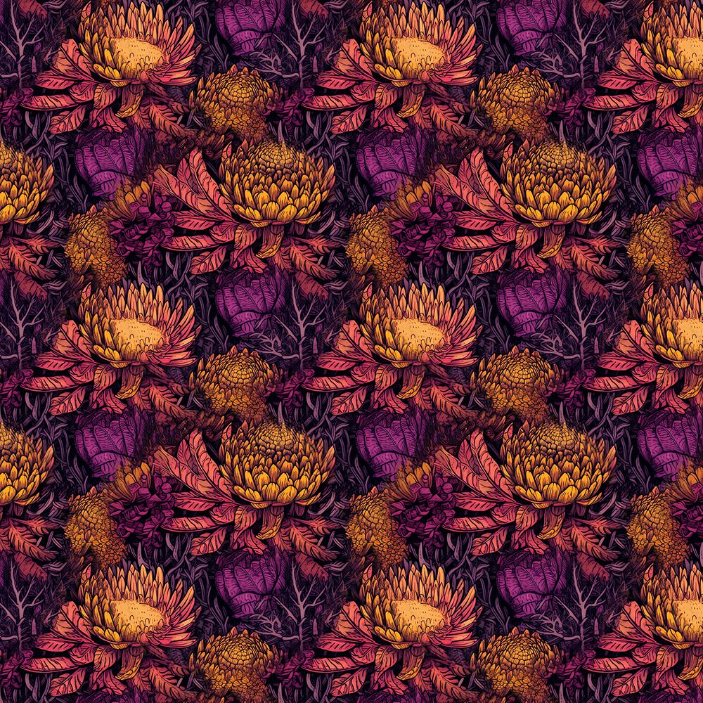Pattern 2 flowers purple art print by Justyna Jaszke for $57.95 CAD